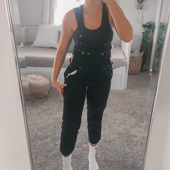 SOLD Vintage black corduroy pant overalls - Picture 5 of 7